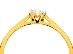 New Apart Pierścionek z żółtego złota z brylantem - serce - 0,05 ct - próba 585