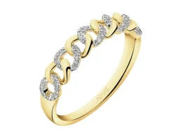 Apart Pierścionek z żółtego złota z diamentami - 0,10 ct - próba 585< Pierścionki
