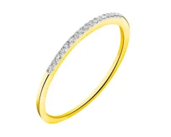 Best Apart Pierścionek z żółtego złota z diamentami - 0,03 ct - próba 375