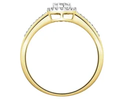 Apart Pierścionek  z żółtego złota z diamentami - 0,15 ct - próba 585