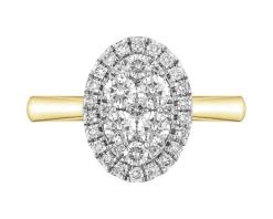 Sale Apart Pierścionek z żółtego złota z brylantami - 0,75 ct - próba 585