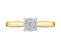 Online Apart Pierścionek z żółtego złota z brylantami - 0,09 ct - próba 585