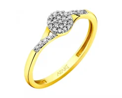 Apart Pierścionek z żółtego złota z diamentami - 0,08 ct - próba 375< Pierścionki