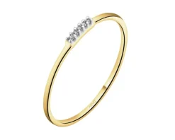 Sale Apart Pierścionek z żółtego złota z diamentami - 0,01 ct - próba 375