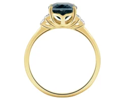 Apart Pierścionek z żółtego złota z diamentami i topazem London Blue - próba 585< Wszystkie