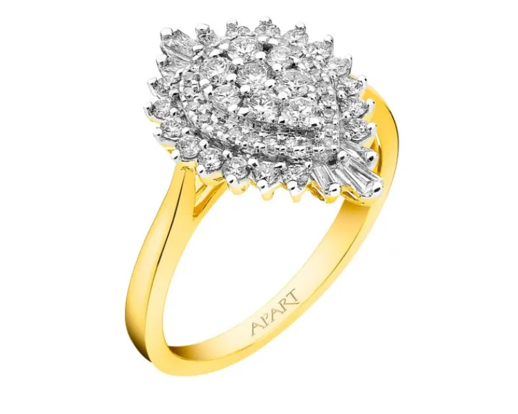 Apart Pierścionek z żółtego złota z diamentami - 0,50 ct - próba 585