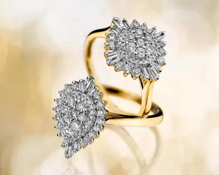 Apart Pierścionek z żółtego złota z diamentami - 0,50 ct - próba 585