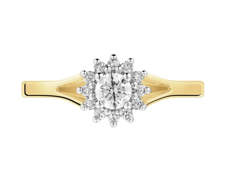 Apart Pierścionek z żółtego złota z brylantami - 0,31 ct - próba 585< Pierścionki