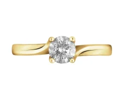 Apart Pierścionek z żółtego złota z brylantem - SI2/H - 0,50 ct - próba 585< Wszystkie