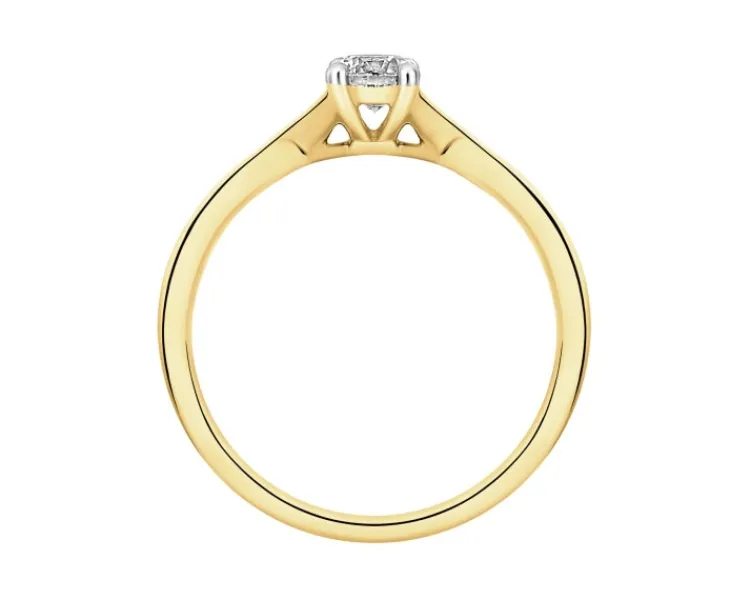 Outlet Apart Pierścionek z żółtego złota z brylantem - 0,31 ct - próba 750