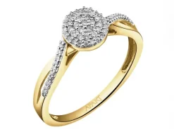 Apart Pierścionek z żółtego złota z brylantami - 0,15 ct - próba 585< Pierścionki