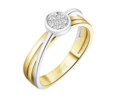 Apart Pierścionek z żółtego złota z brylantami - 0,10 ct - próba 585< Pierścionki