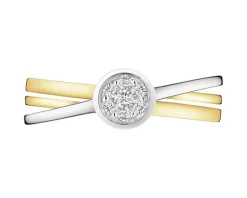 Apart Pierścionek z żółtego złota z brylantami - 0,10 ct - próba 585< Pierścionki