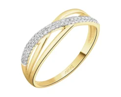 Apart Pierścionek z żółtego złota z diamentami - 0,10 ct - próba 585< Pierścionki