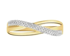 Apart Pierścionek z żółtego złota z diamentami - 0,10 ct - próba 585< Pierścionki