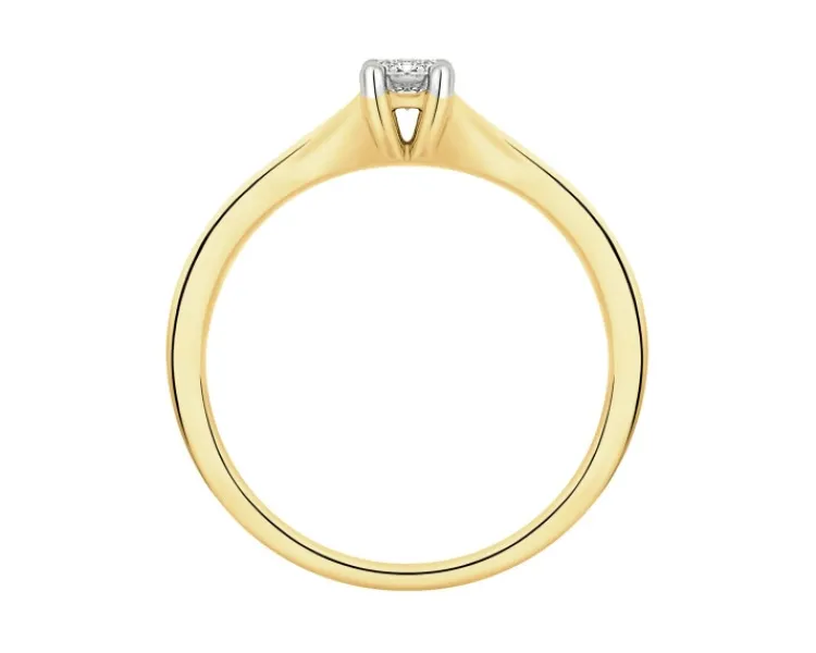 Clearance Apart Pierścionek z żółtego złota z brylantem - 0,18 ct - próba 750
