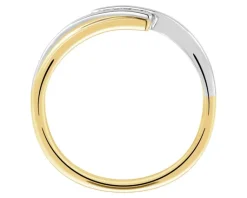 Outlet Apart Pierścionek z żółtego złota z brylantami - 0,03 ct - próba 585
