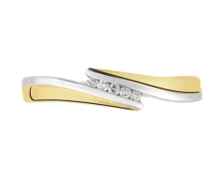 Outlet Apart Pierścionek z żółtego złota z brylantami - 0,03 ct - próba 585