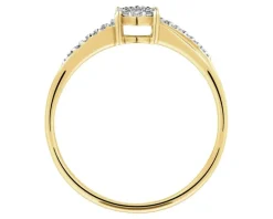 Online Apart Pierścionek z żółtego złota z diamentami - 0,08 ct - próba 375