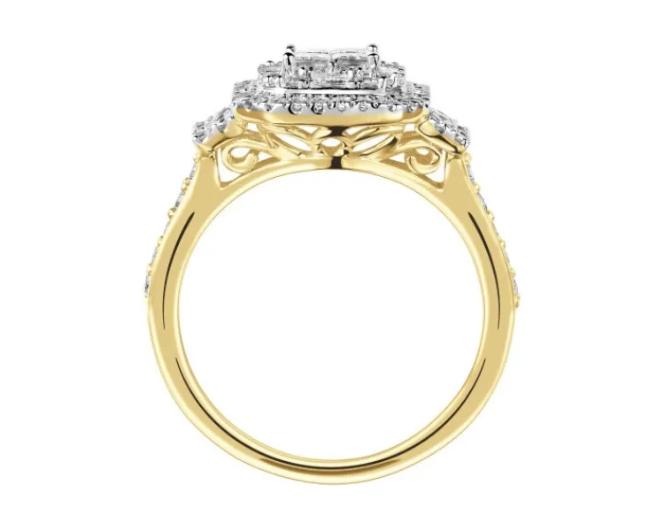 Discount Apart Pierścionek z żółtego złota z diamentami - 0,75 ct - próba 585