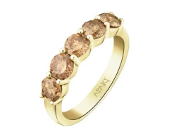 Apart Pierścionek z żółtego złota z brylantami Champagne - 1,49 ct - próba 585