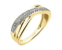 Apart Pierścionek z żółtego złota z diamentami - 0,15 ct - próba 585< Pierścionki
