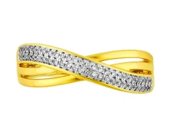 Apart Pierścionek z żółtego złota z diamentami - 0,15 ct - próba 585< Pierścionki