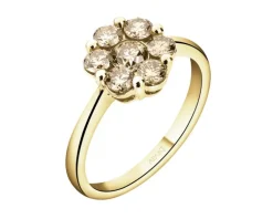 Apart Pierścionek z żółtego złota z brylantami Champagne - kwiat - 0,75 ct - próba 585< Wszystkie