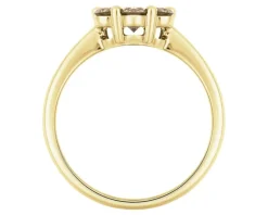 Apart Pierścionek z żółtego złota z brylantami Champagne - kwiat - 0,75 ct - próba 585< Wszystkie