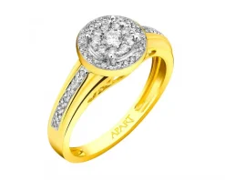 Outlet Apart Pierścionek z żółtego złota z diamentami - 0,25 ct - próba 585