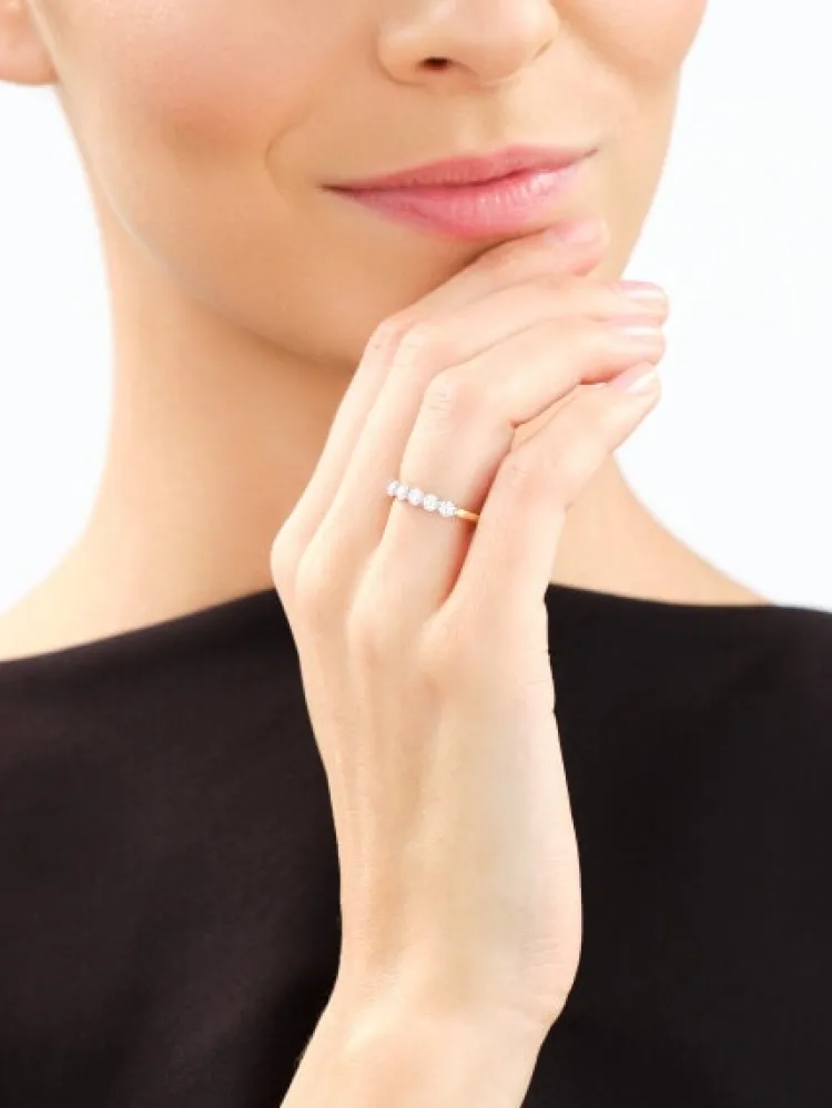 Apart Pierścionek z żółtego złota z brylantami laboratoryjnymi - 0,77 ct - próba 585< Wszystkie