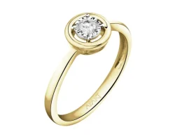 Best Apart Pierścionek z żółtego złota z brylantem - 0,10 ct - próba 585