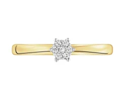 Online Apart Pierścionek z żółtego złota z diamentami - 0,05 ct - próba 585