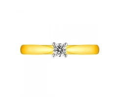 Apart Pierścionek z żółtego złota z brylantem - 0,08 ct - próba 585