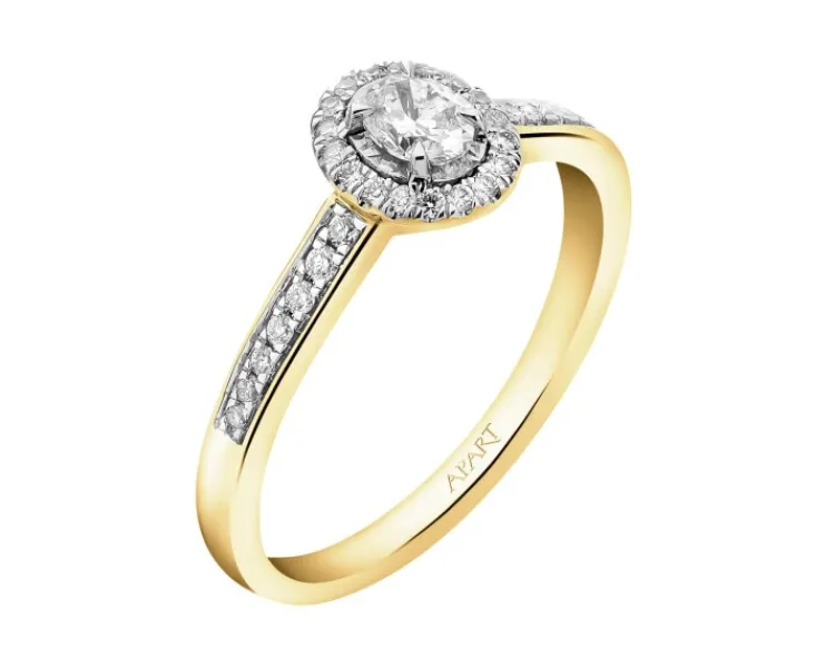 Apart Pierścionek z żółtego złota z diamentami - 0,33 ct - próba 585< Pierścionki