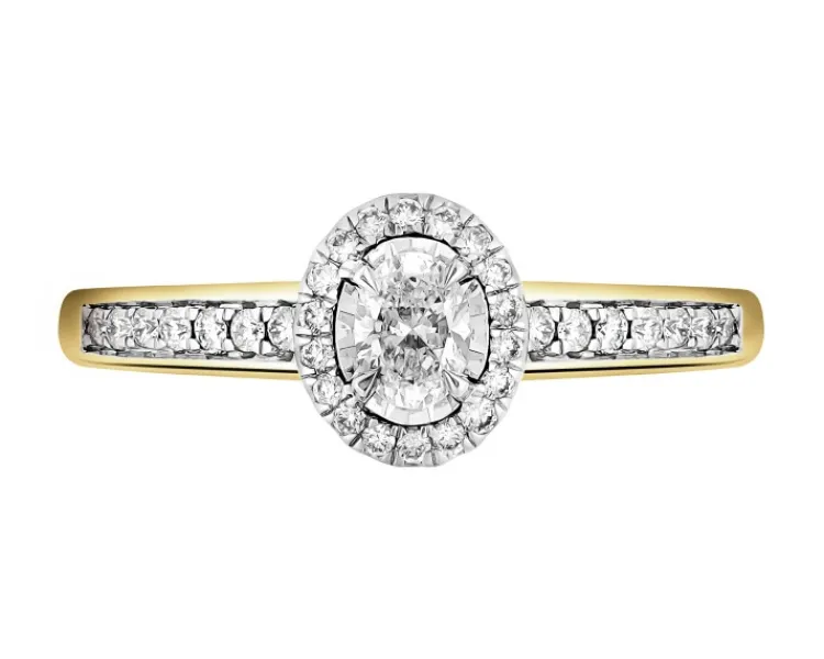 Apart Pierścionek z żółtego złota z diamentami - 0,33 ct - próba 585< Pierścionki