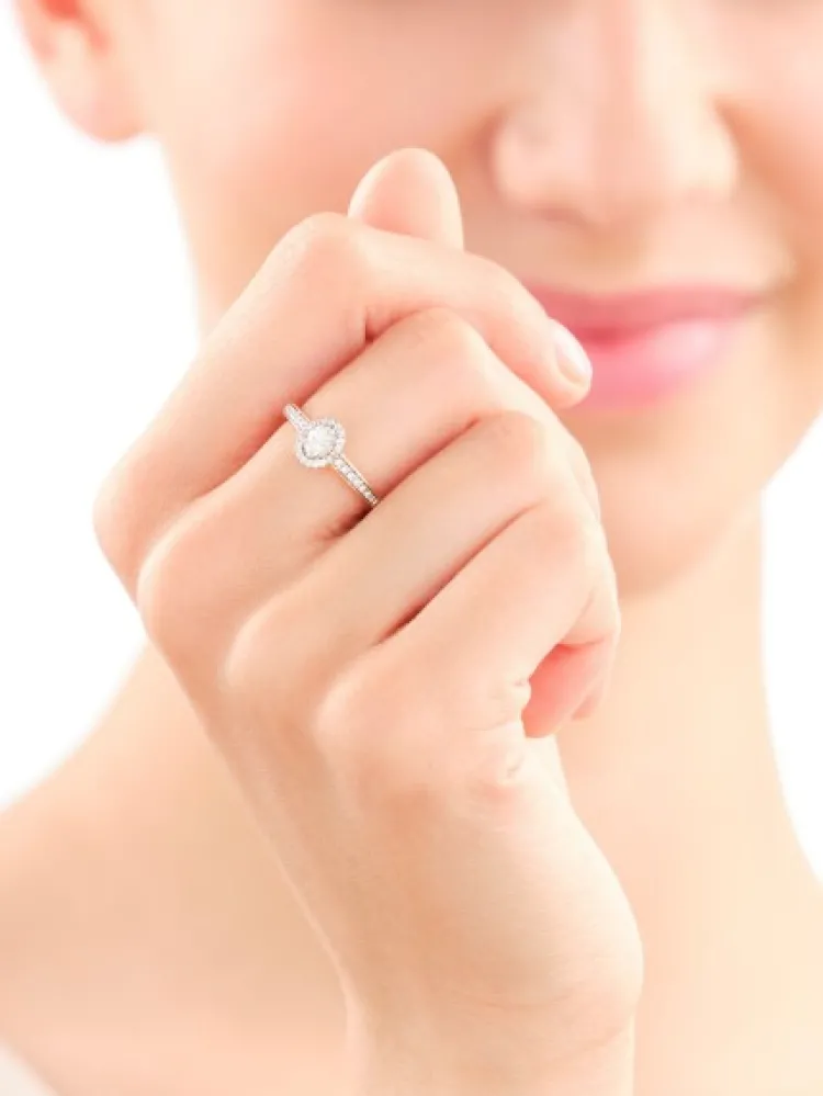 Apart Pierścionek z żółtego złota z diamentami - 0,33 ct - próba 585< Pierścionki