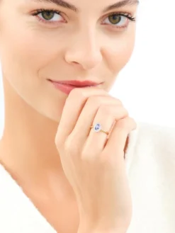 Apart Pierścionek z żółtego złota z diamentami i tanzanitem - próba 585< Wszystkie