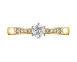 Apart Pierścionek z żółtego złota z brylantami - 0,27 ct - próba 585< Pierścionki