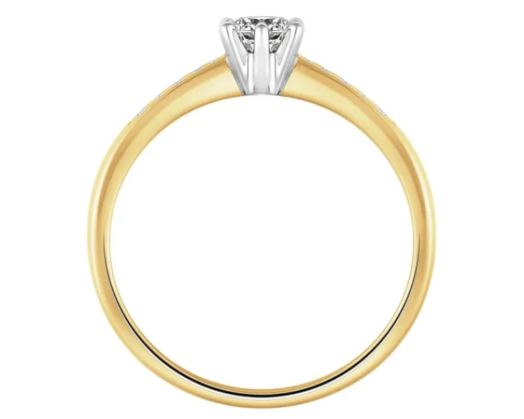 Apart Pierścionek z żółtego złota z brylantami - 0,27 ct - próba 585< Pierścionki