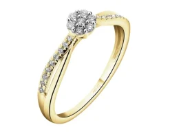 Apart Pierścionek z żółtego złota z diamentami - 0,15 ct - próba 585< Wszystkie