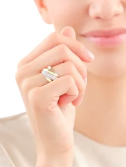 Outlet Apart Pierścionek z żółtego złota z brylantami - 0,60 ct - próba 585