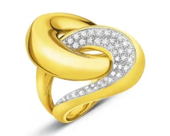 Clearance Apart Pierścionek z żółtego złota z brylantami - 0,43 ct - próba 750