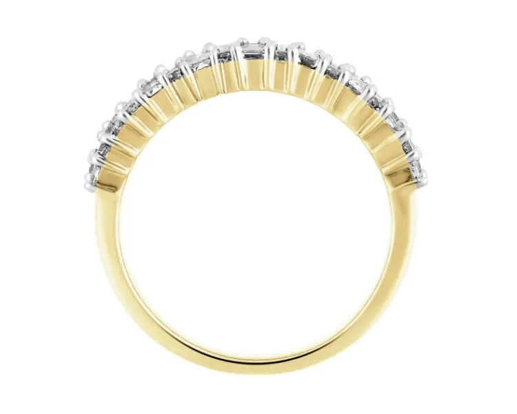 Outlet Apart Pierścionek z żółtego złota z diamentami - 0,99 ct - próba 585