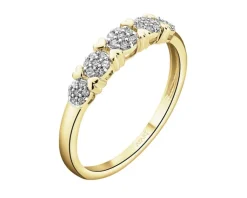 Best Apart Pierścionek z żółtego złota z diamentami - serca - 0,11 ct - próba 585