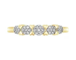 Best Apart Pierścionek z żółtego złota z diamentami - serca - 0,11 ct - próba 585