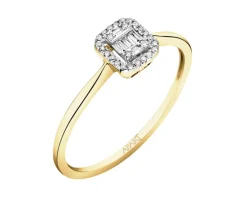 Sale Apart Pierścionek z żółtego złota z diamentami - 0,08 ct - próba 585