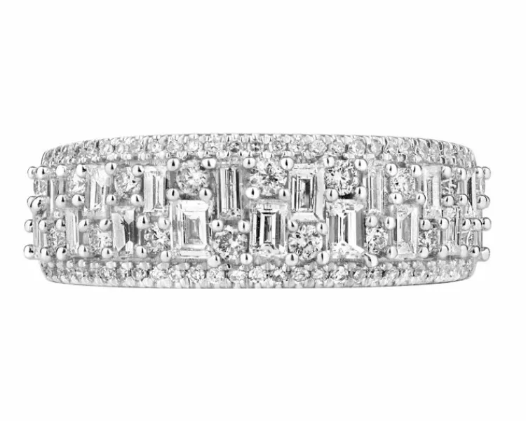 Outlet Apart Pierścionek z żółtego złota z diamentami - 0,98 ct - próba 585