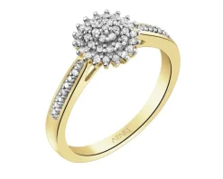 Best Apart Pierścionek z żółtego złota z diamentami - 0,15 ct - próba 585