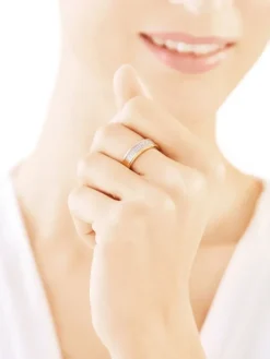 Clearance Apart Pierścionek z żółtego złota z diamentami - 0,10 ct - próba 585